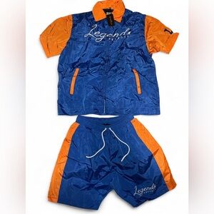 Legends Prevail 2PC Set Windbreaker Jacket/Top and Short Set - Brand New